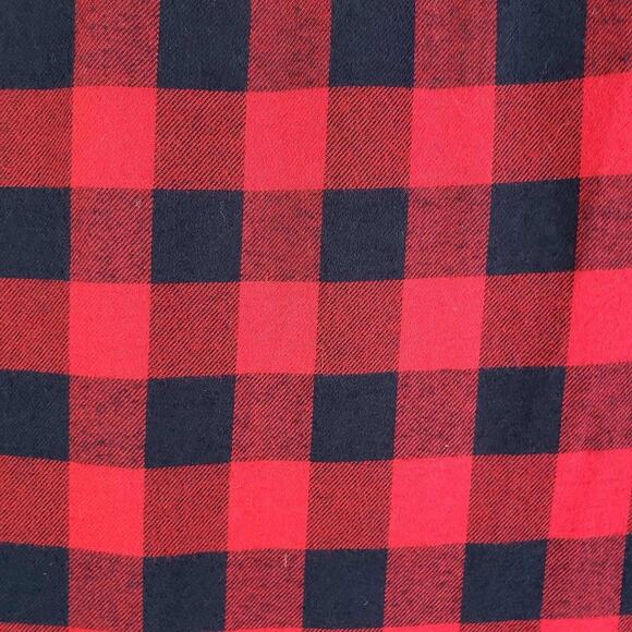 Lands End Shirt Popover Flannel LS Red Blue Plaid Women’s Plus Size 20 Henley - Picture 5 of 10